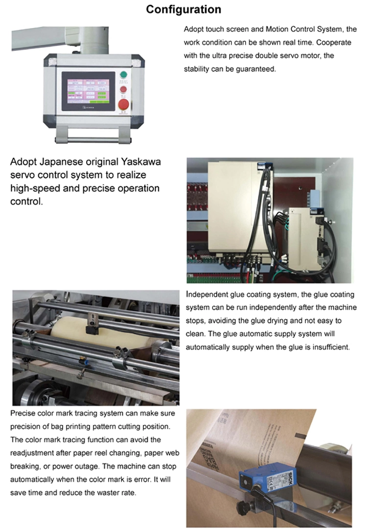 Lsb-330+Lst-41100 Roll Feeding Flexo Printing Square Bottom Paper Bag Making Machine