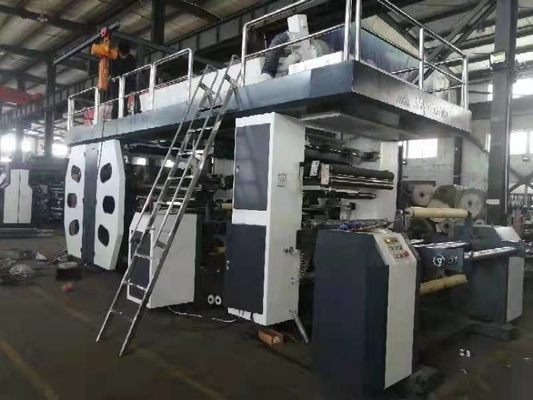 8 কালার প্লাস্টিক ফ্লেক্সো প্রিন্টিং মেশিন 6 কালার সেন্ট্রাল ড্রাম